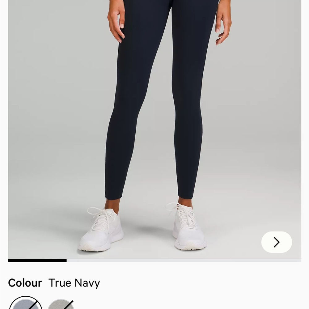 lululemon athletica True Navy base pace leggings 28”